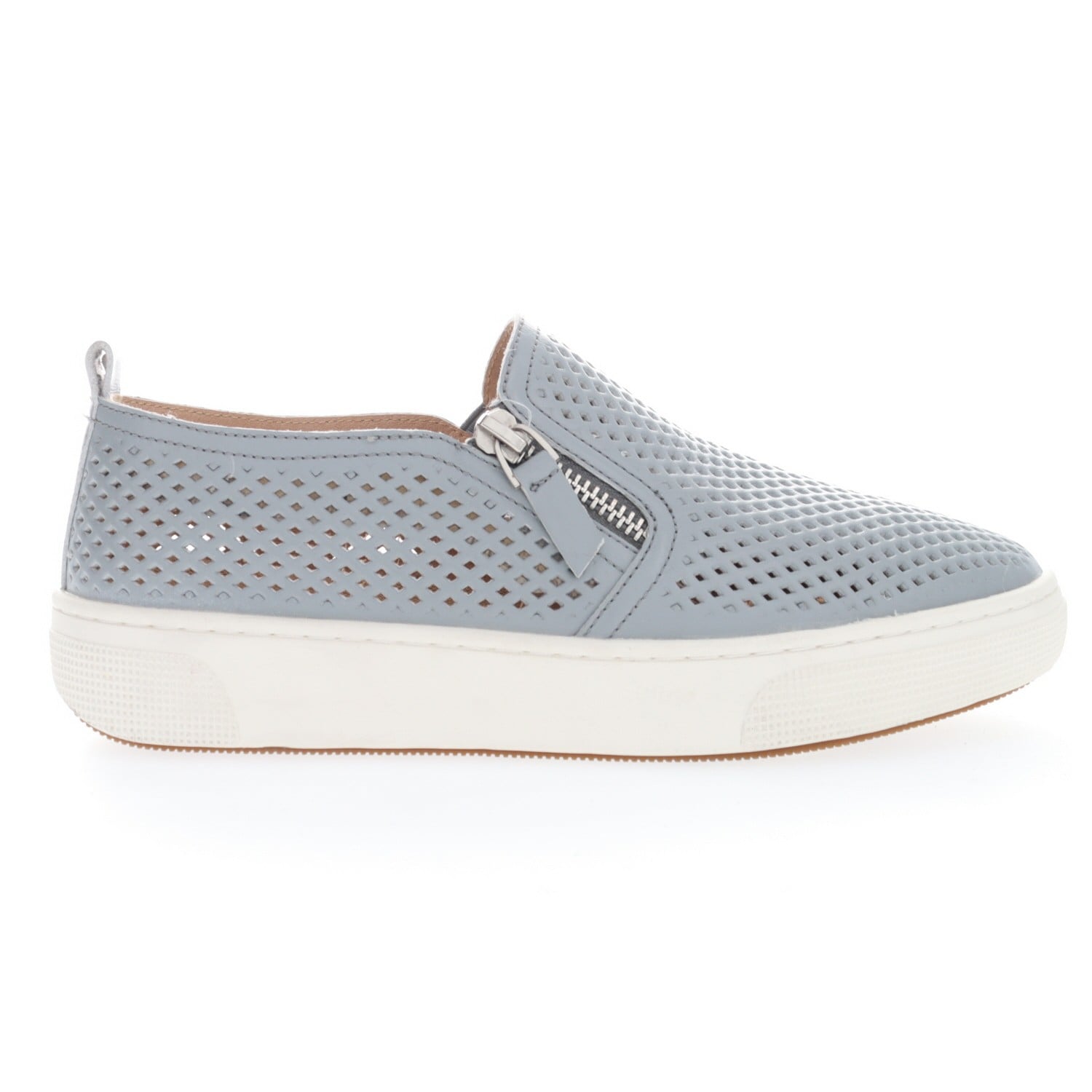 Propet Kate Women's Leather Slip On Sneakers - Grey - Outer Side
