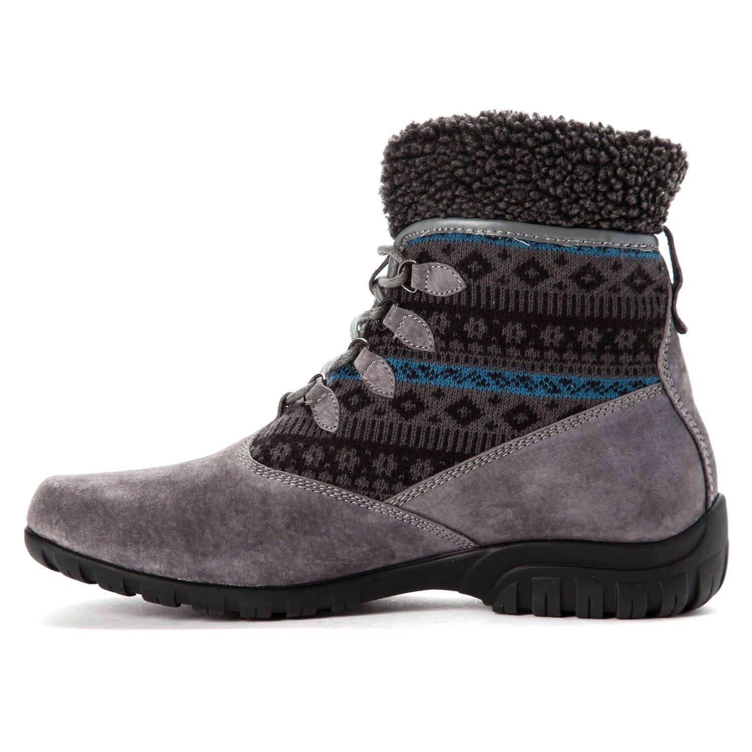 Propet Delaney Alpine Women's Lace Up Boots - Grey - Instep Side