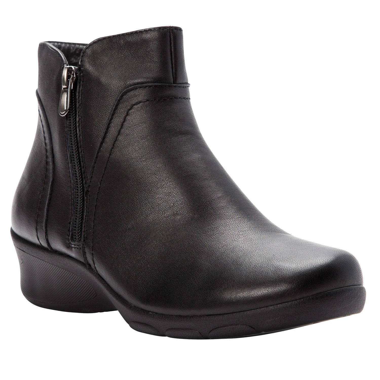 Propet Waverly Women's Side Zip Boots - Black - Angle
