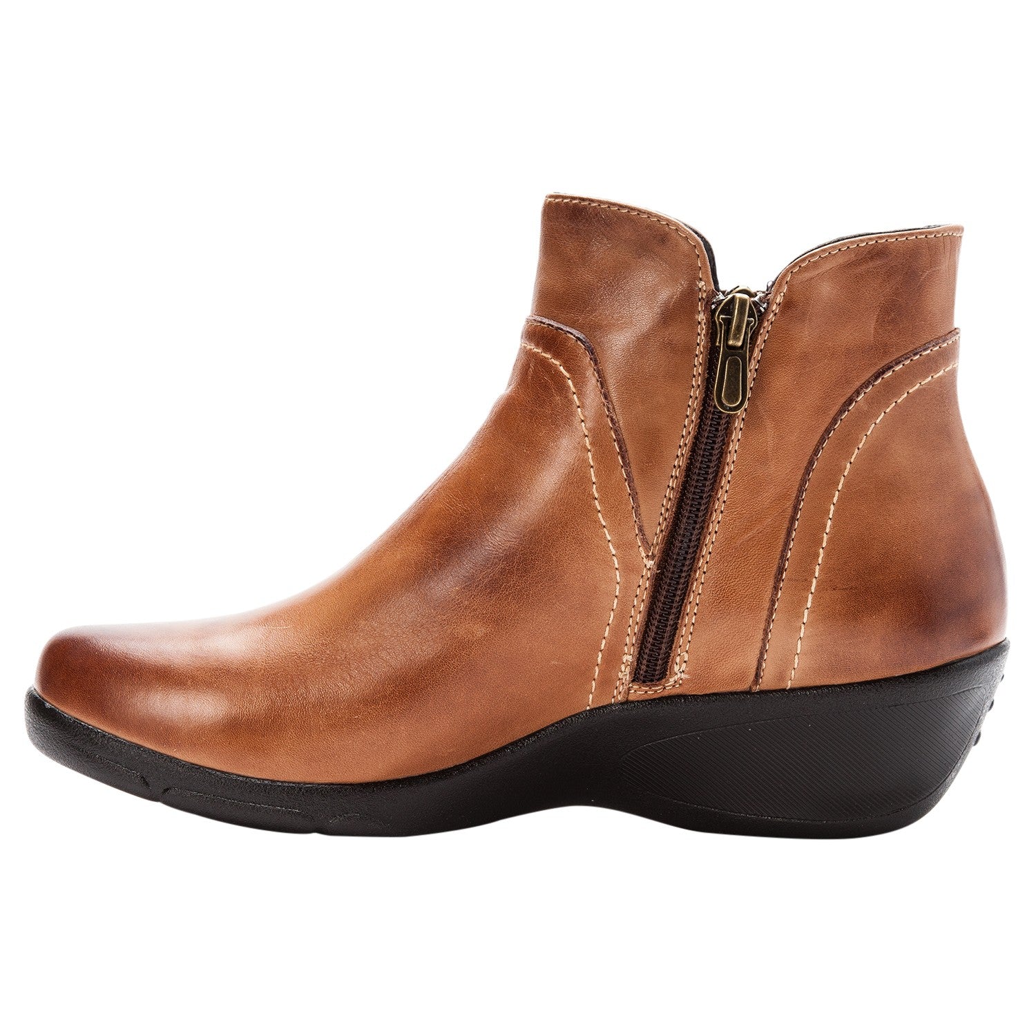 Propet Waverly Women's Side Zip Boots - Tan - Instep Side