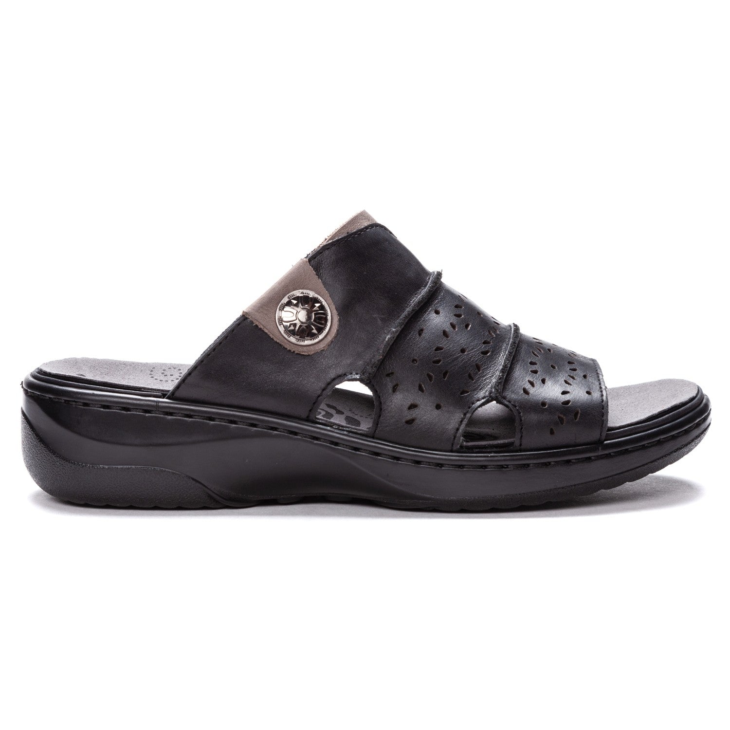 Propet Women's Gertie Slide Sandals - Black - Outer Side