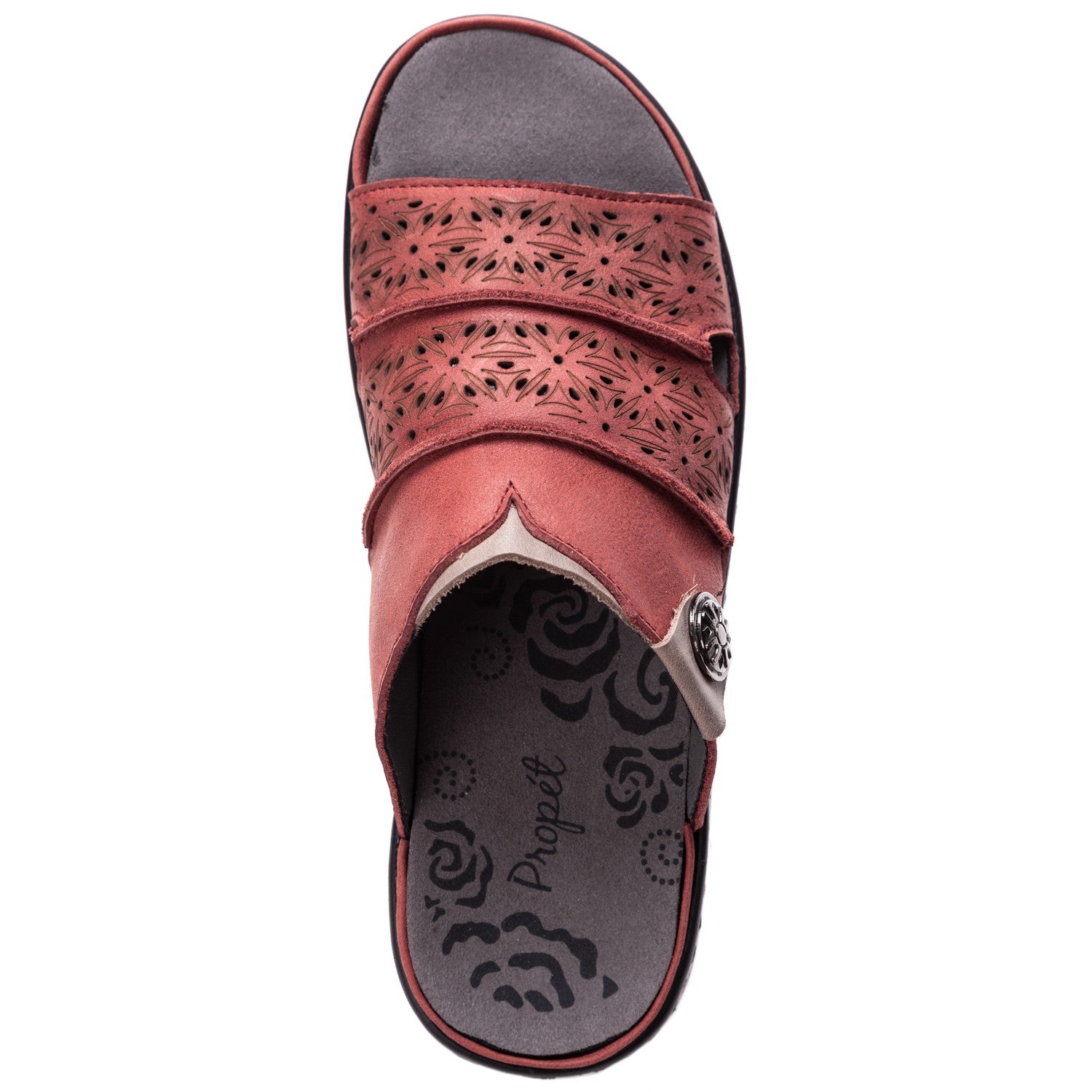 Propet Women's Gertie Slide Sandals - Burgundy - Top