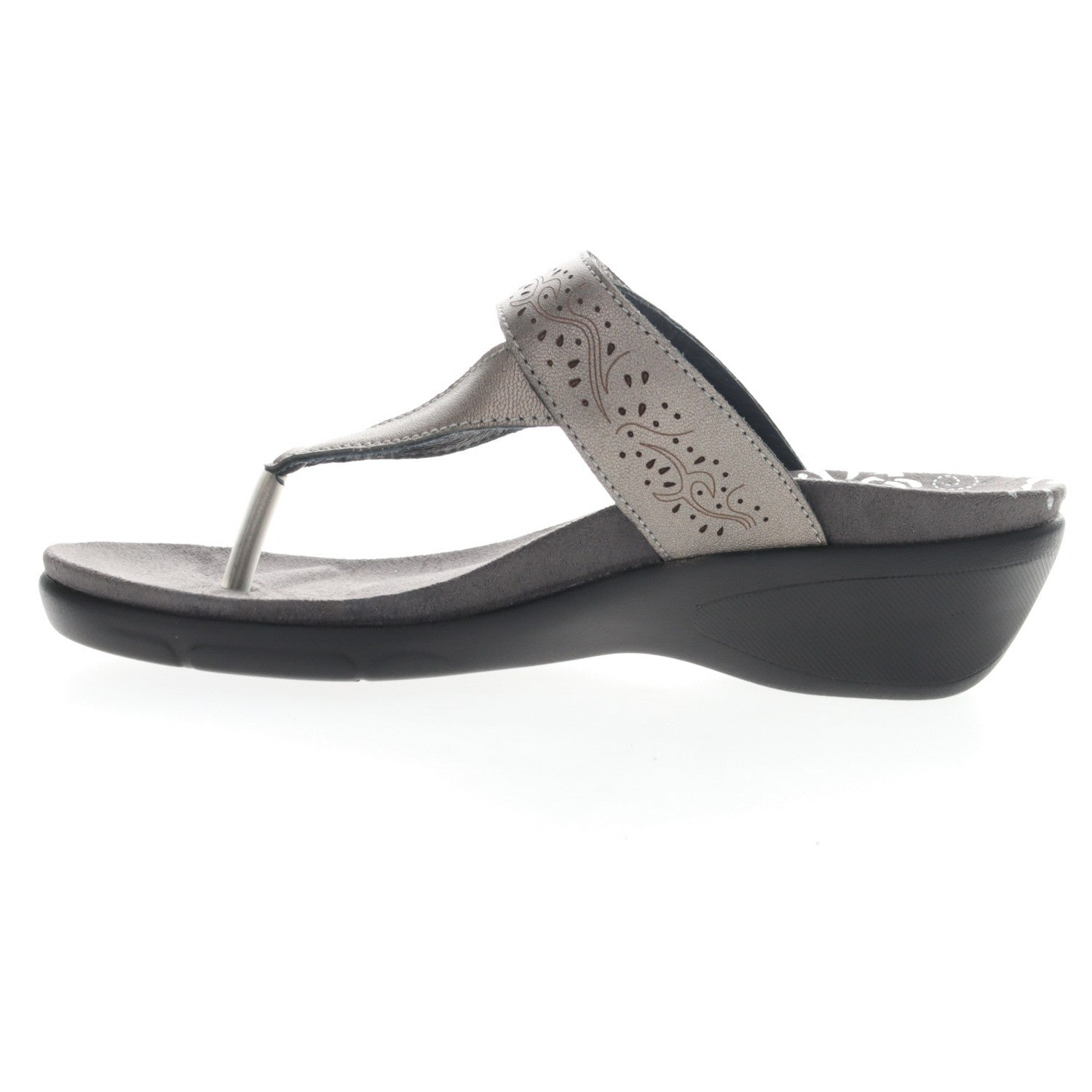 Propet Wynzie Women's Leather Sandals - Silver - Instep Side