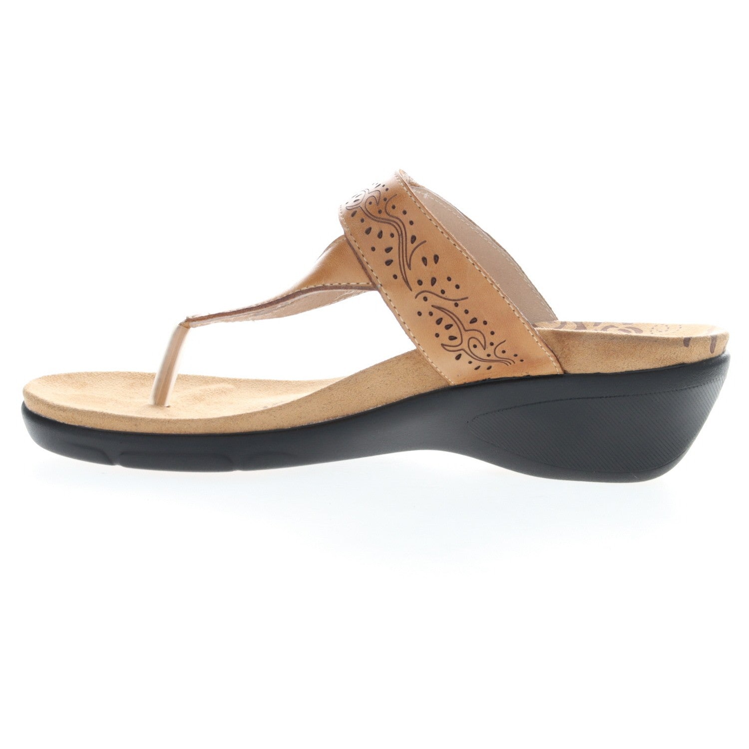Propet Wynzie Women's Leather Sandals - Tan - Instep Side