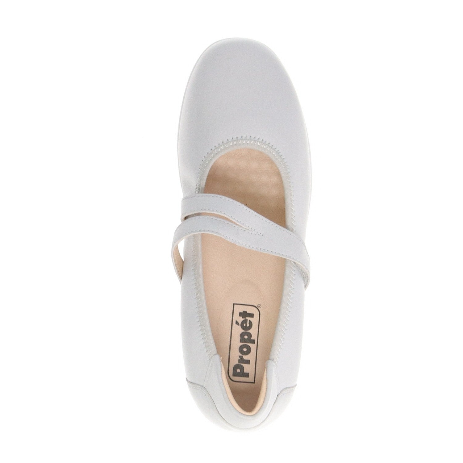 Propet Yara Mary Jane - Women's Ballet Flat - Light Gray - top view