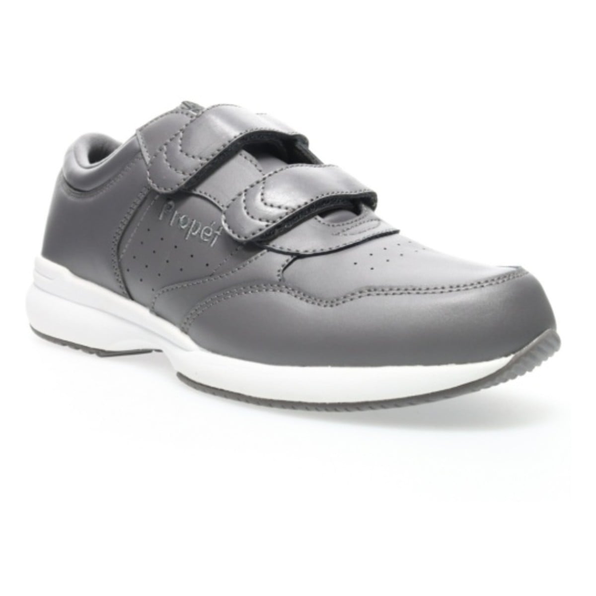 Propet Life Walker Strap - Men's Orthopedic Walking Shoes in Dark Grey