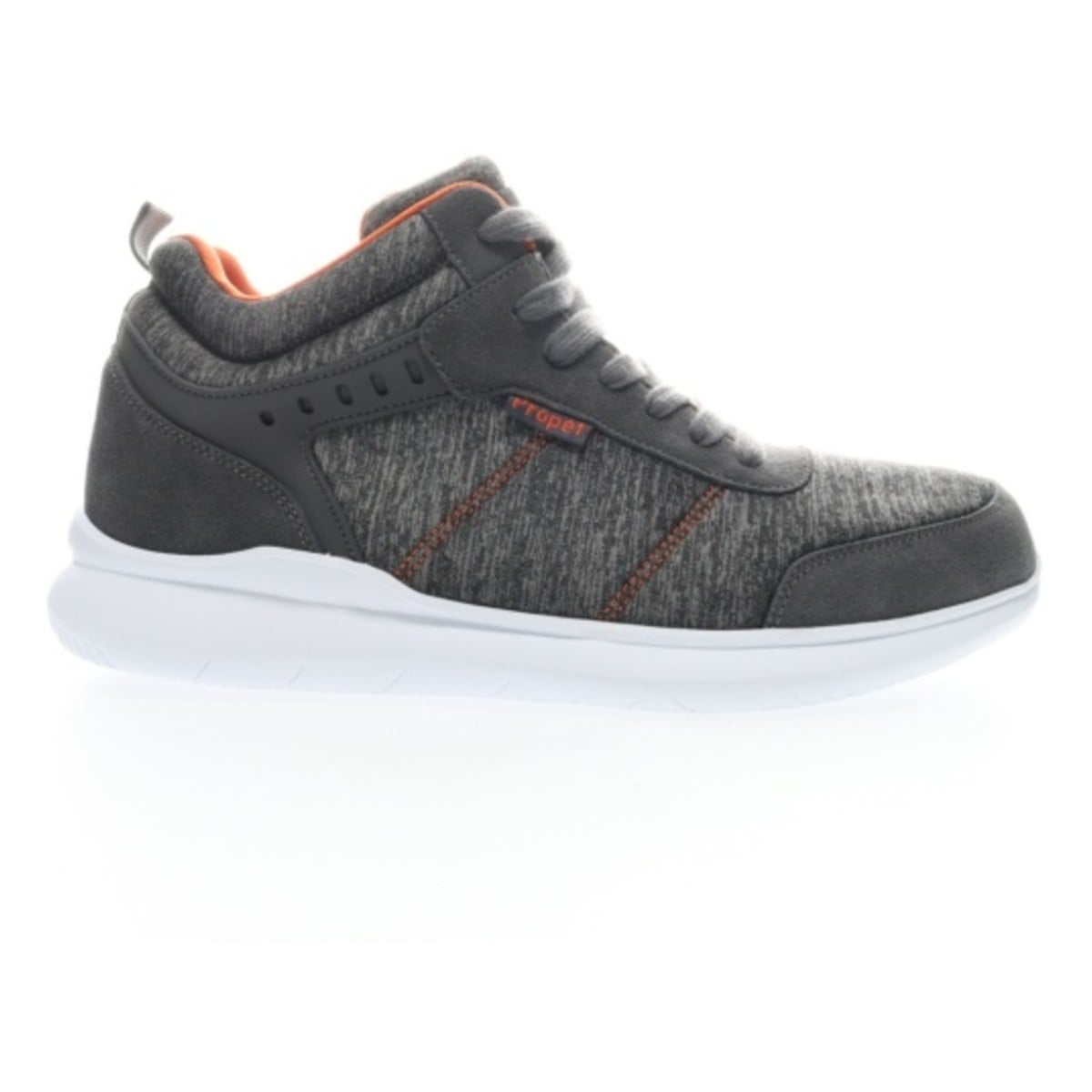 Propet Viator Hi Men's Lace Up Comfort Sneakers - Grey/Orange - View 6