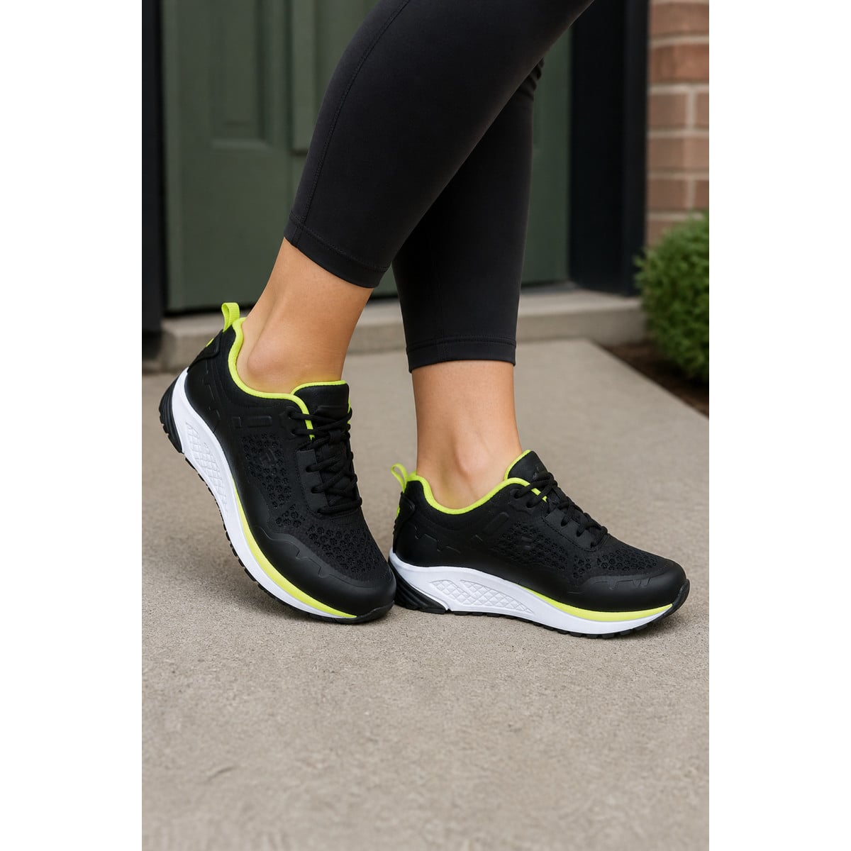 Propet VI Women's Walking Shoes - Black/Lime - Lifestyle