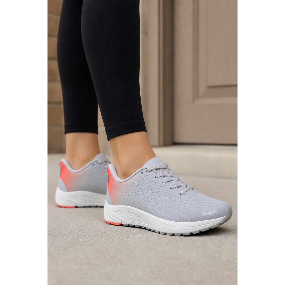 Propét One Evolve Women's Sneakers - Grey/Coral - Lifestyle