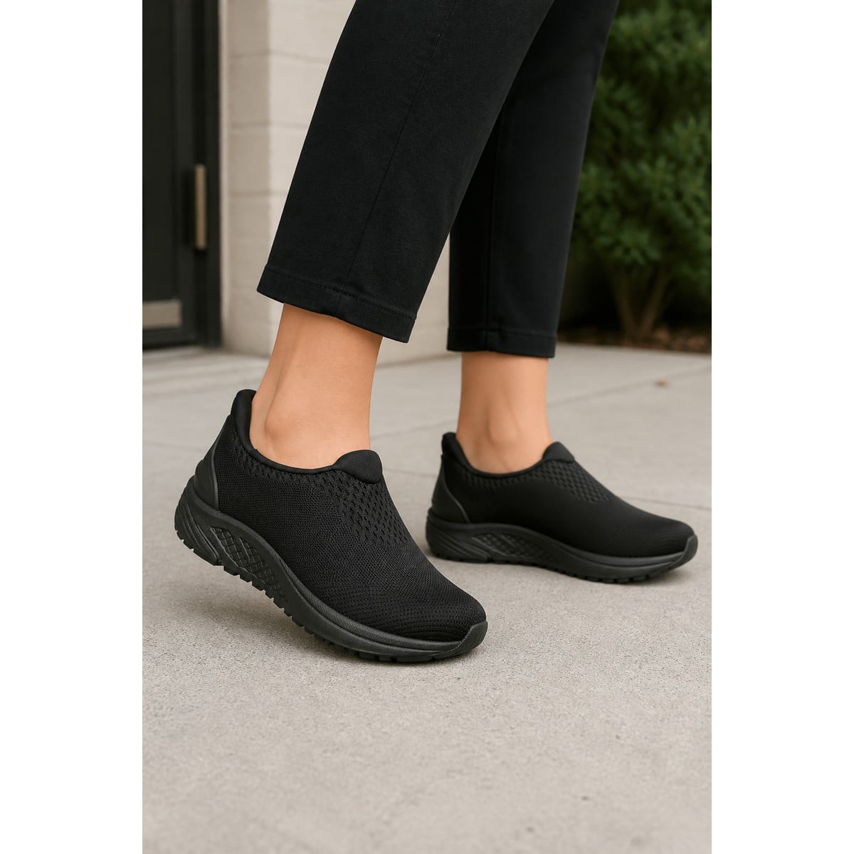 Propet One Velocity Slipon Women's Sneakers - All Black - Lifestyle