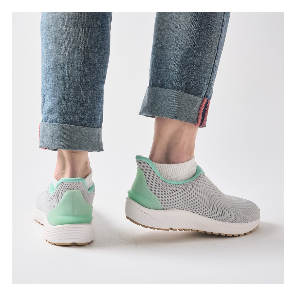 Propet One Velocity Slipon Women's Sneakers - Grey/Mint - View 8