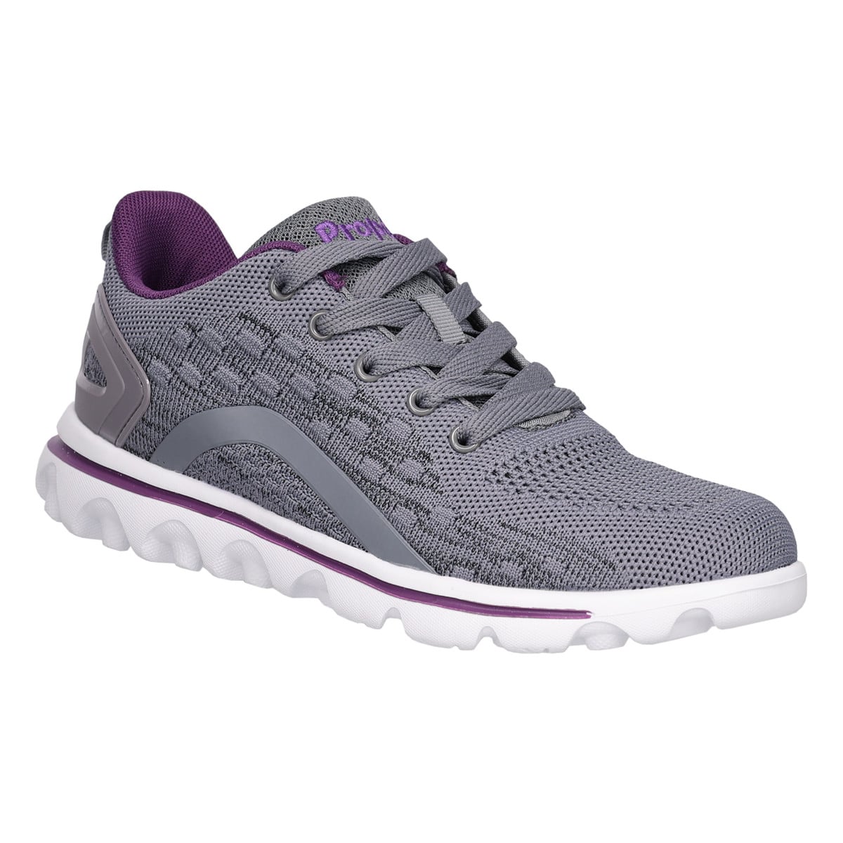 Propet Women's TravelActiv Axial Sneakers - Grey/Purple - View 2