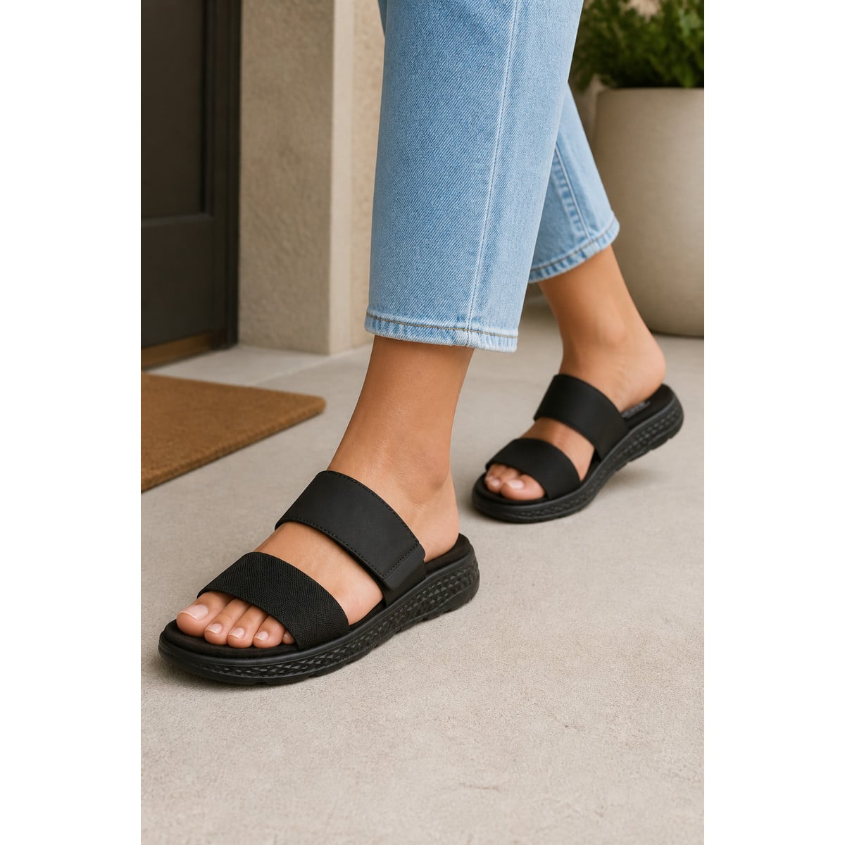 Propet TravelActiv Allegra Slide Women's Sandals - Black - Lifestyle