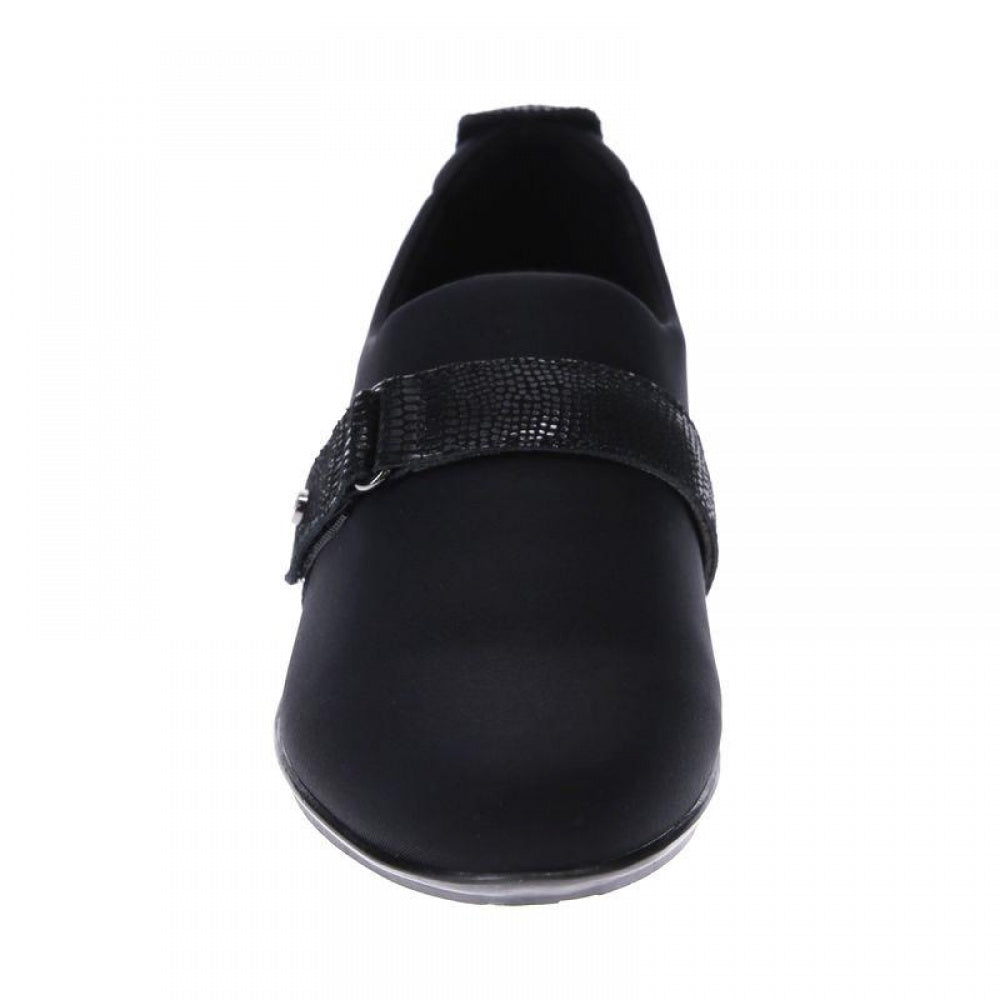 Revere Genoa Stretch Loafer - Women's - Black Lizard - Front