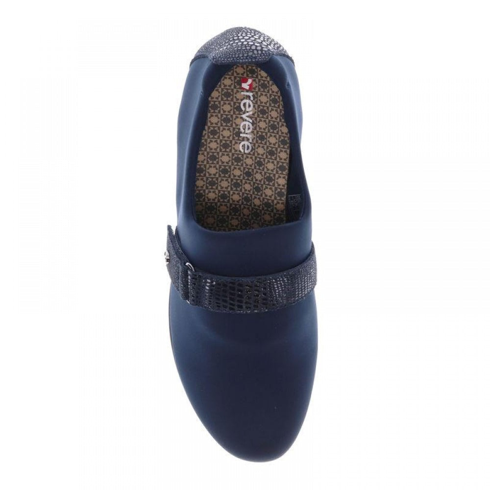 Revere Genoa Stretch Loafer - Women's - Navy - Overhead