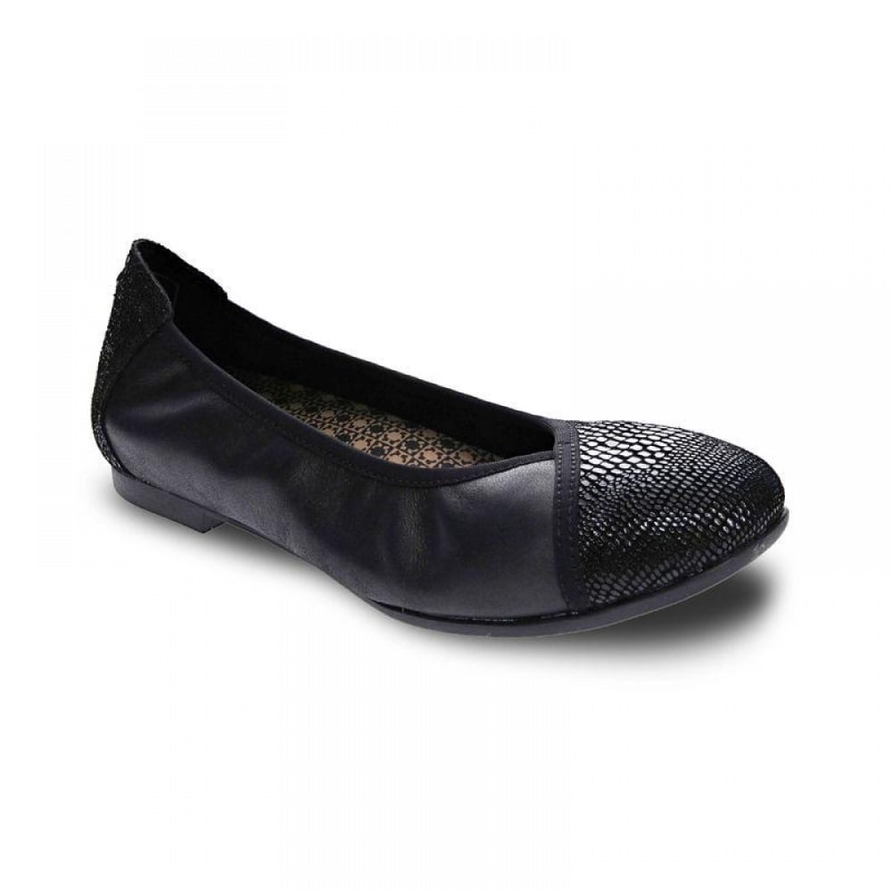 Revere Nairobi Women's Ballet Flat - ballet Black Lizard/Onyx
