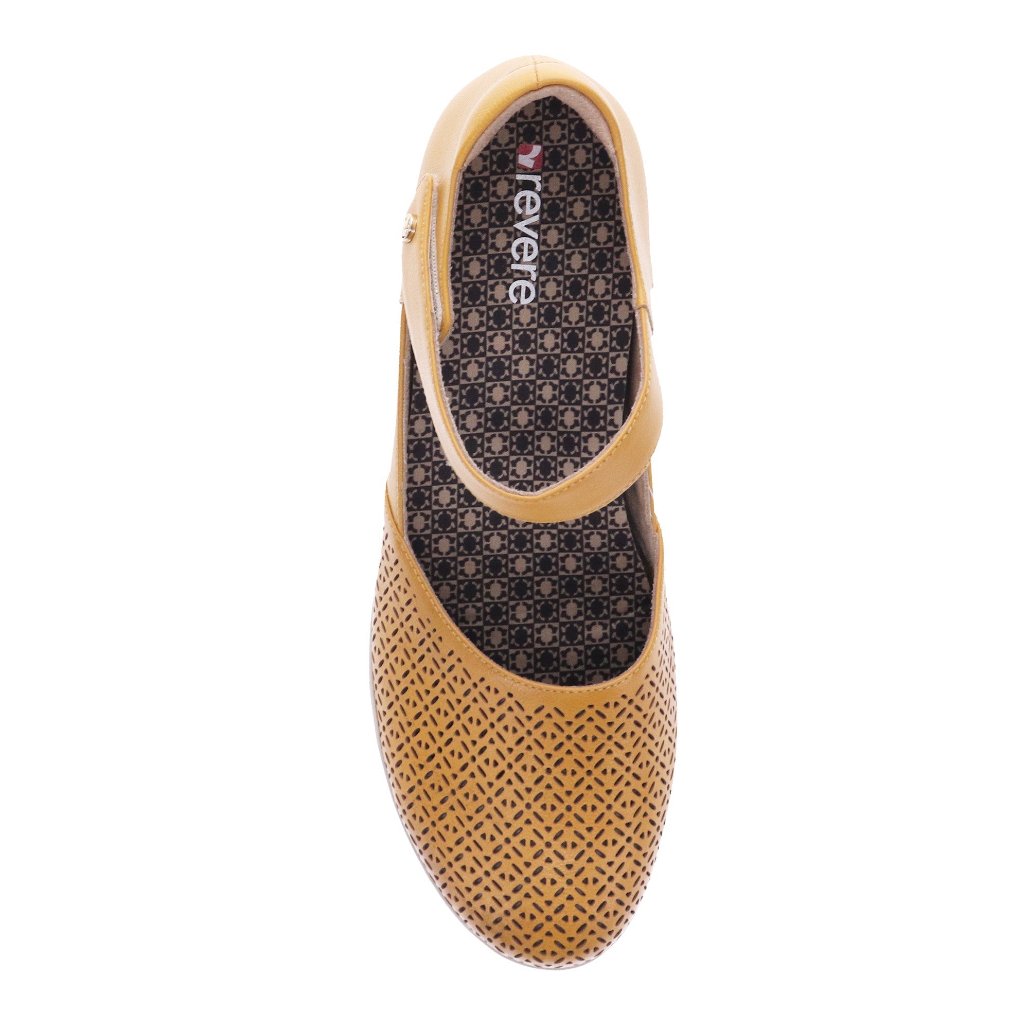 Revere Osaka Leather Mary Jane Shoes - Women's - Mustard - Overhead