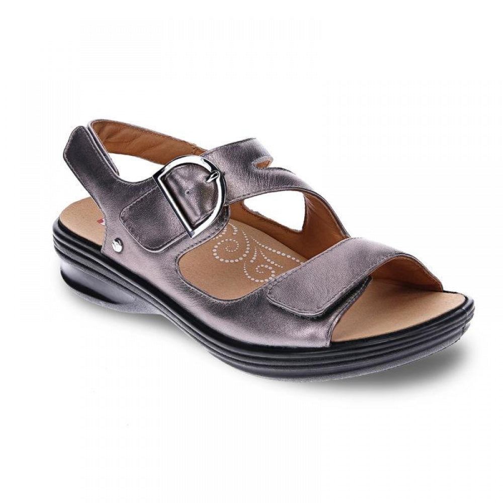 Revere Barcelona Back Strap Sandal - Women's - Gunmetal - Angle