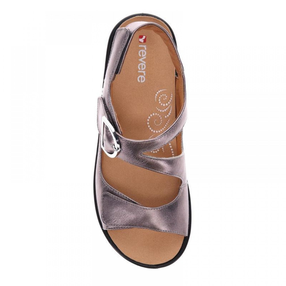 Revere Barcelona Back Strap Sandal - Women's - Gunmetal - Overhead