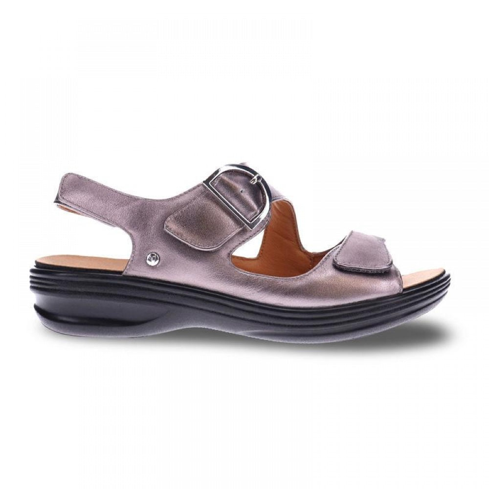 Revere Barcelona Back Strap Sandal - Women's - Gunmetal - Side