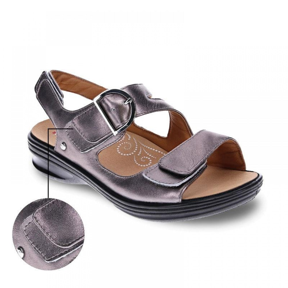 Revere Barcelona Back Strap Sandal - Women's - Gunmetal - Strap Detail