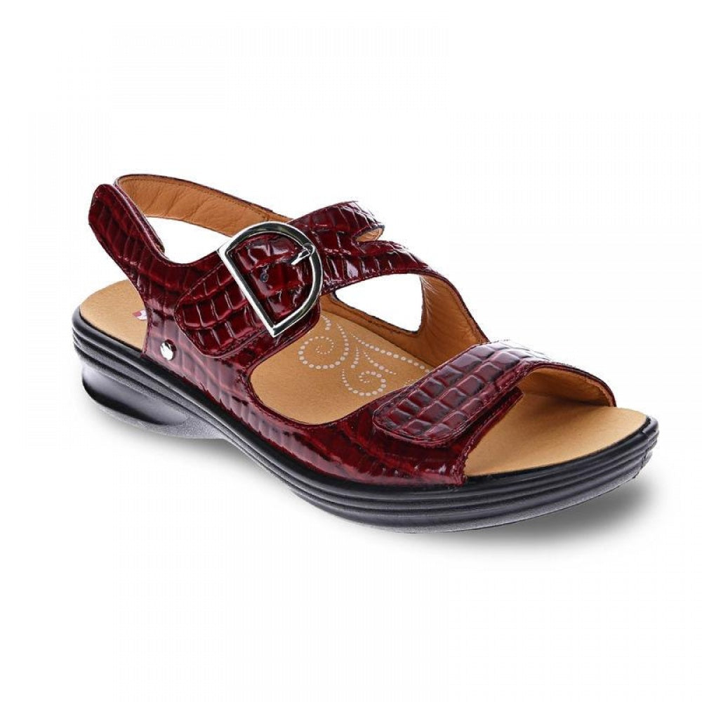 Revere Barcelona Back Strap Sandal - Women's - Red Croc - Angle