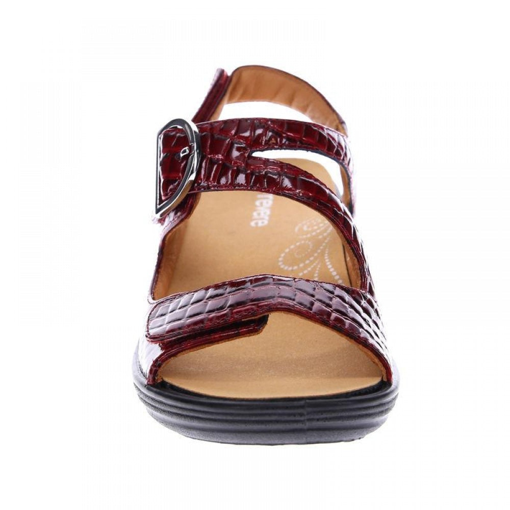 Revere Barcelona Back Strap Sandal - Women's - Red Croc - Front