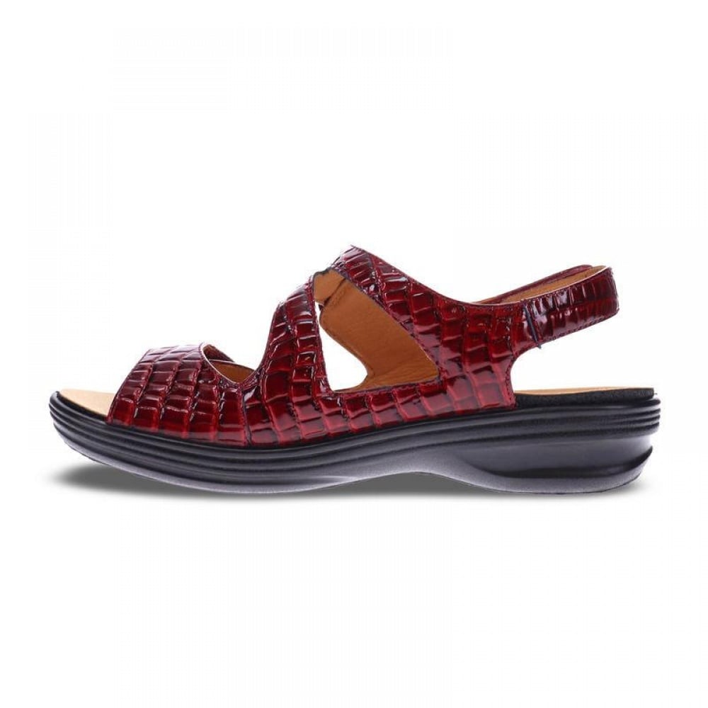 Revere Barcelona Back Strap Sandal - Women's - Red Croc - Side 2