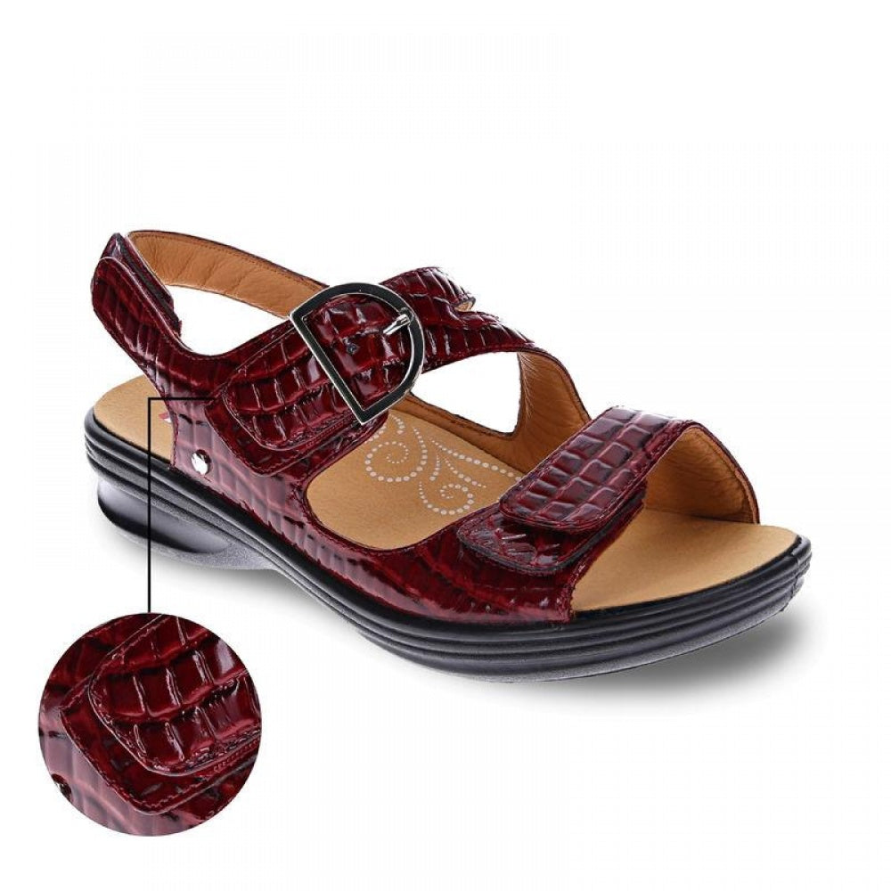 Revere Barcelona Back Strap Sandal - Women's - Red Croc - Strap Detail