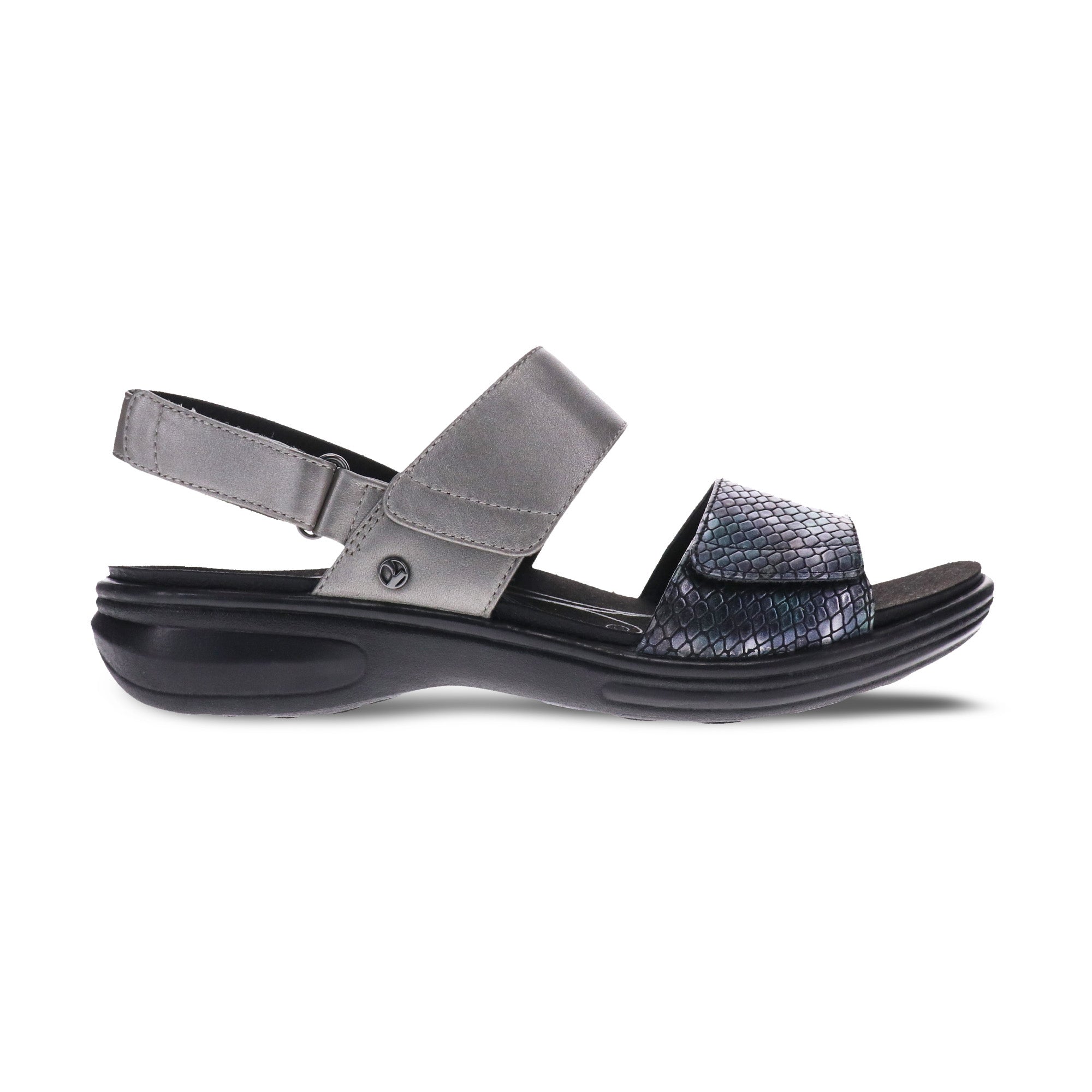 Revere Como Back Strap Leather Sandalsl - Women's - Slate - Side