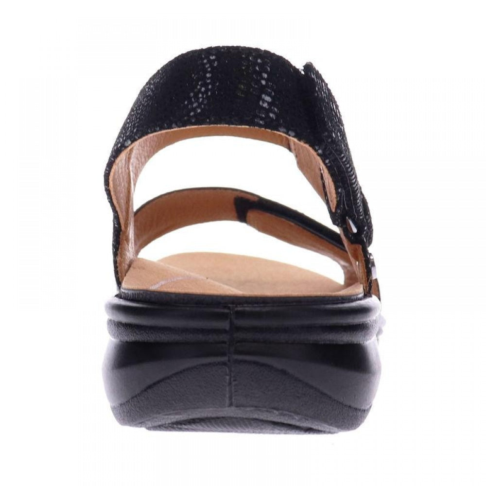 Revere Como Back Strap Sandal - Women's - Black Lizard - Rear