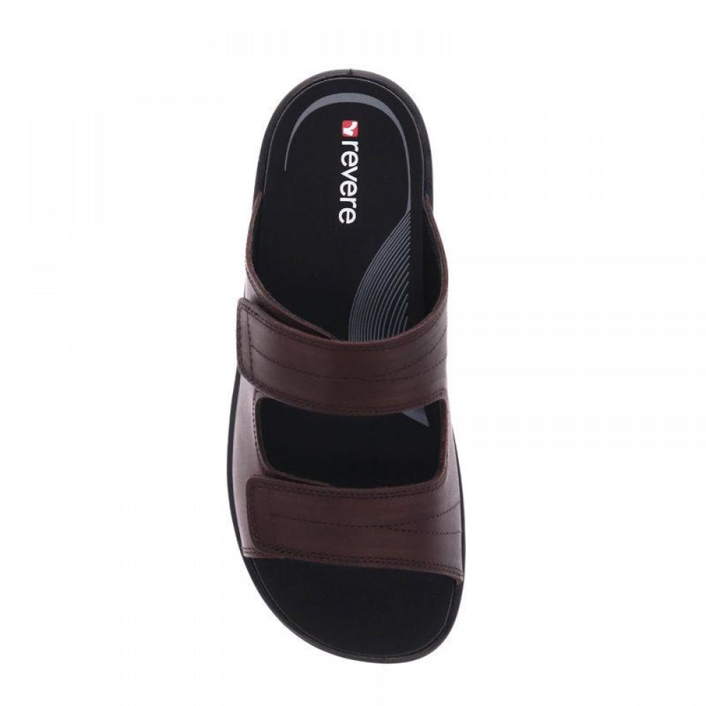 Revere Durban Slide Sandal - Men's - Whiskey - Overhead