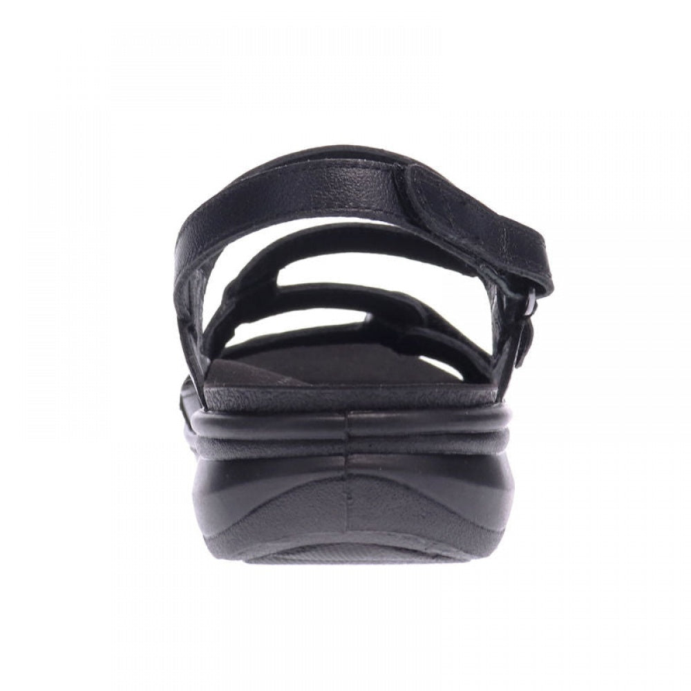 Revere Emerald 3 Strap Leather Sandals - Seasonal - Women's - Black - Rear