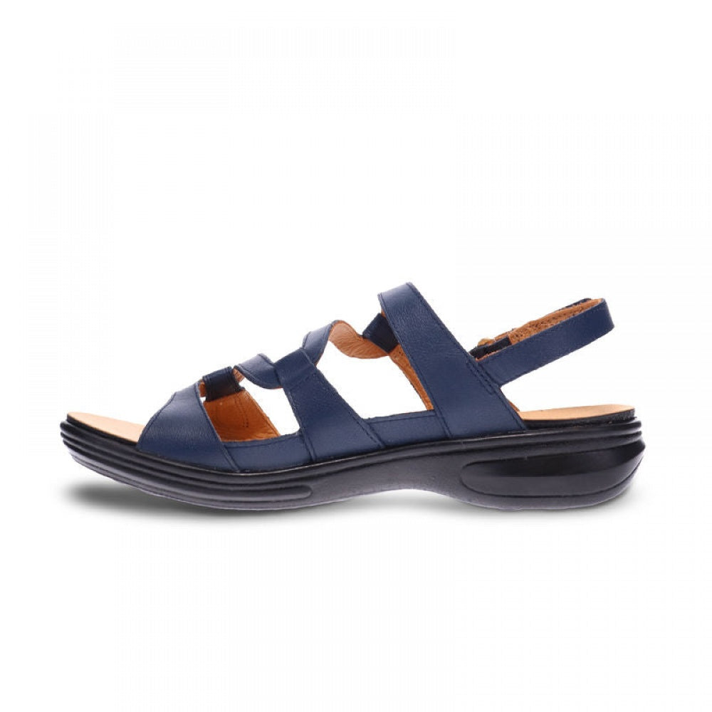 Revere Emerald 3 Strap Leather Sandals - Seasonal - Women's - Blue French - Side 2