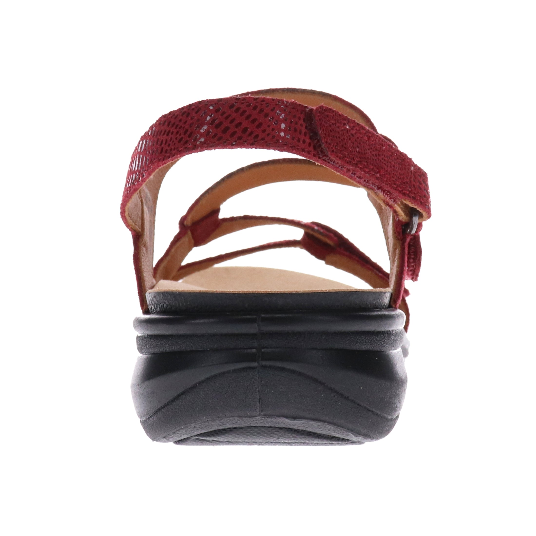 Revere Emerald 3 Strap Leather Sandals - Seasonal - Women's - Cherry Lizard - Rear