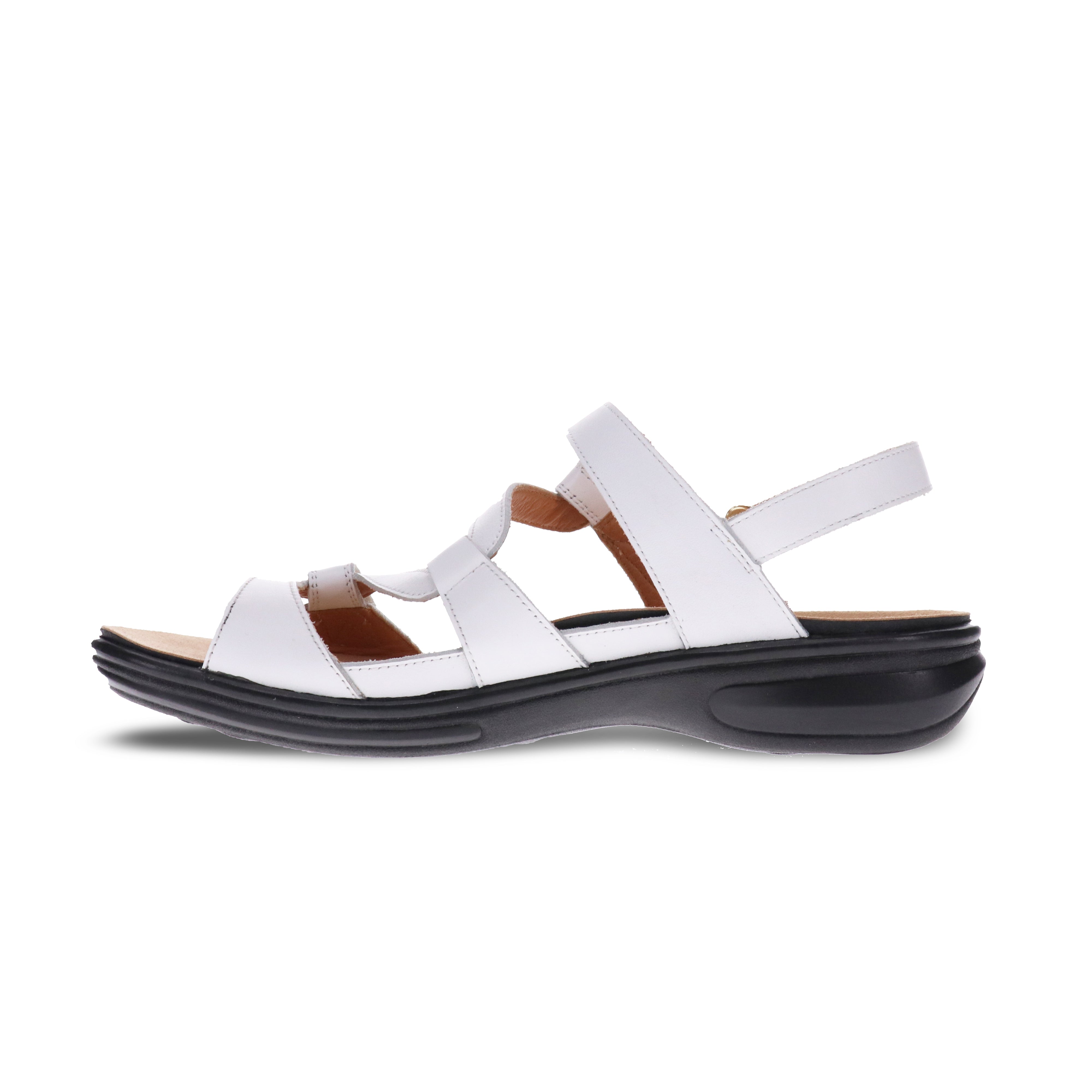 Revere Emerald 3 Strap Leather Sandals - Seasonal - Women's - Coconut - Side 2