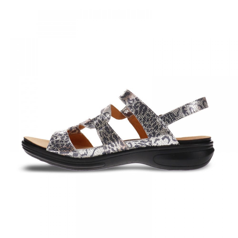 Revere Emerald 3 Strap Leather Sandals - Seasonal - Women's - Silver Safari - Side 2
