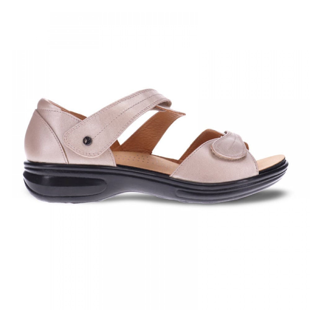 Revere Geneva Closed Heel Leather Sandals - Women's - Champagne - Side