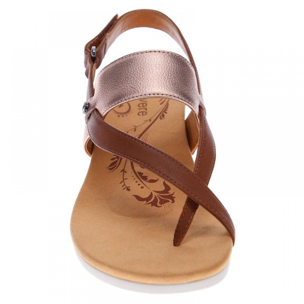 Revere Honolulu Women's Backstrap Wedge Sandal - wedge Cognac