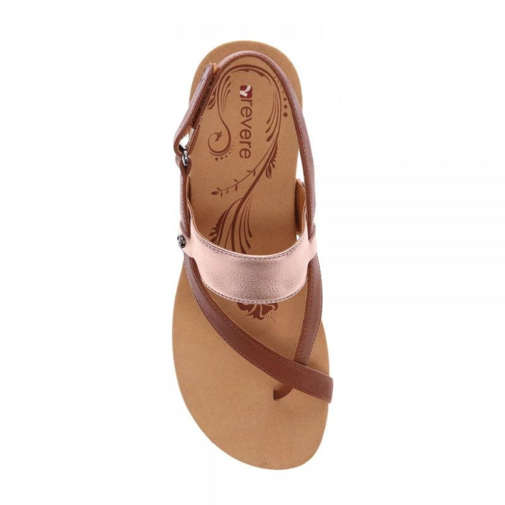 Revere Honolulu Women's Backstrap Wedge Sandal - wedge Cognac