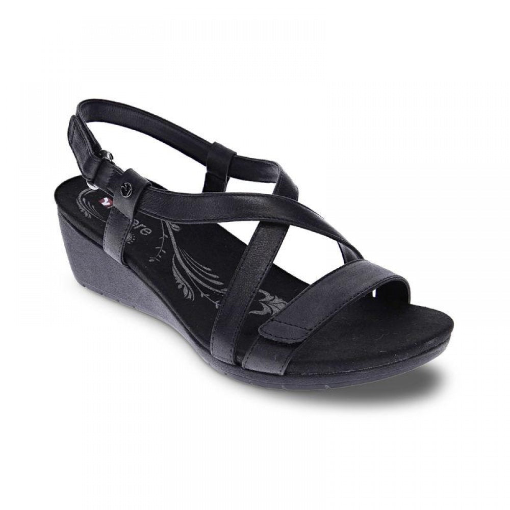 Revere Luxor Backstrap Wedge - Women's - Onyx - Angle