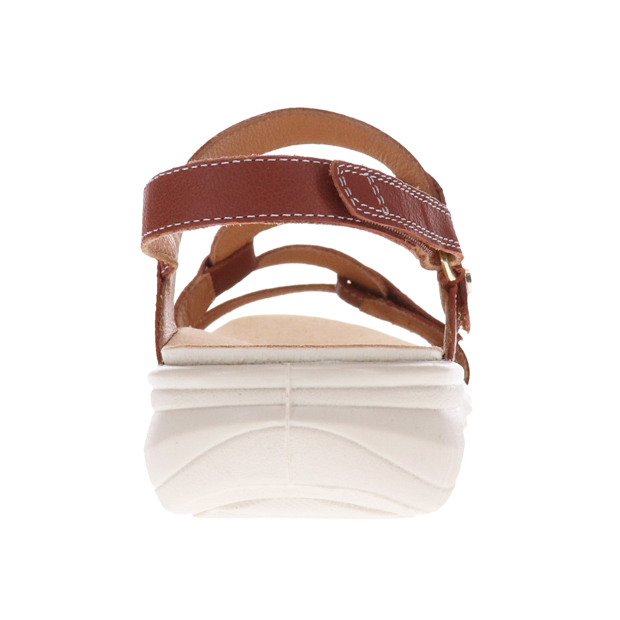 Revere Emerald 3 Strap Leather Sandals New Arrivals - Women's - Cognac - Rear