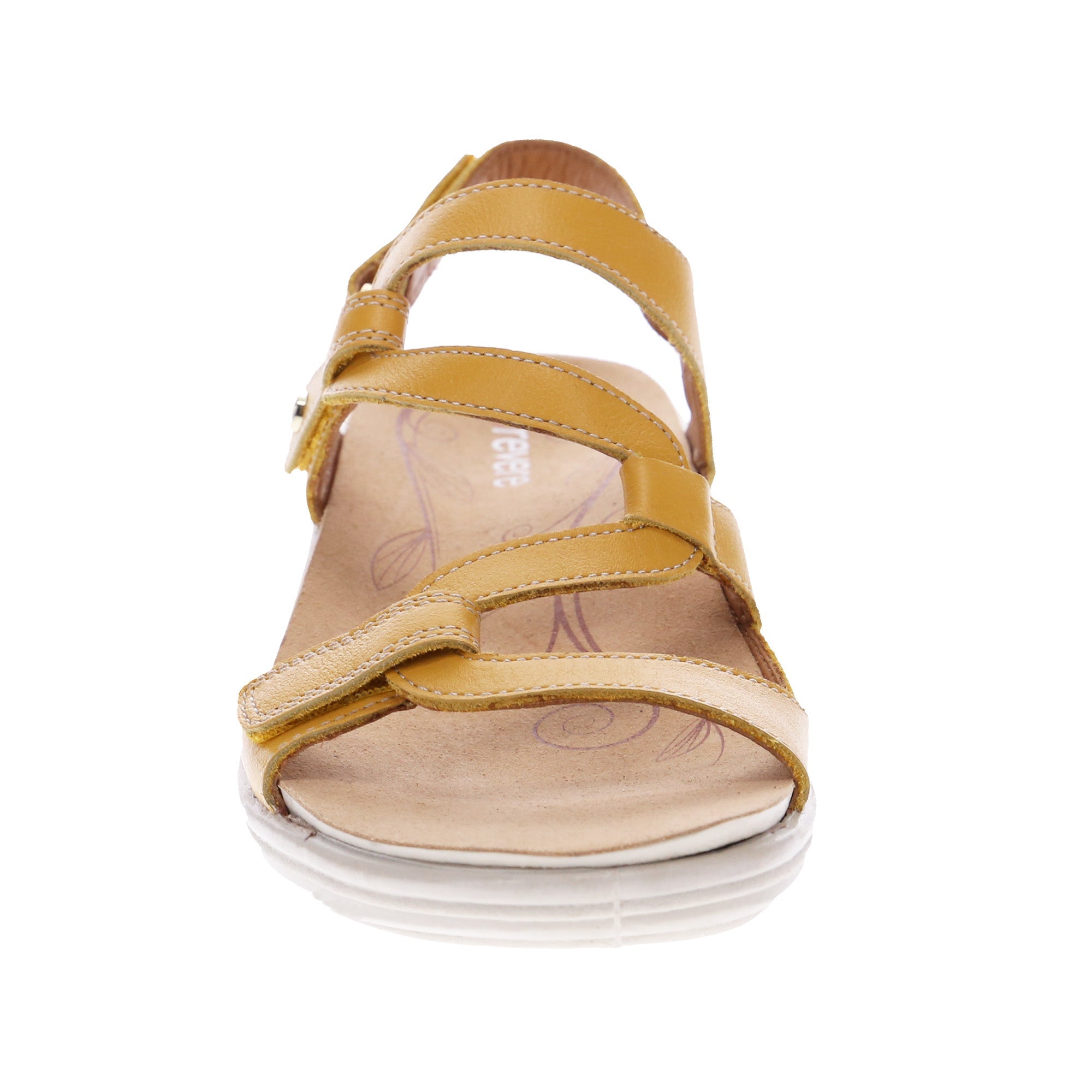 Revere Emerald 3 Strap Leather Sandals New Arrivals - Women's - Mustard - Front