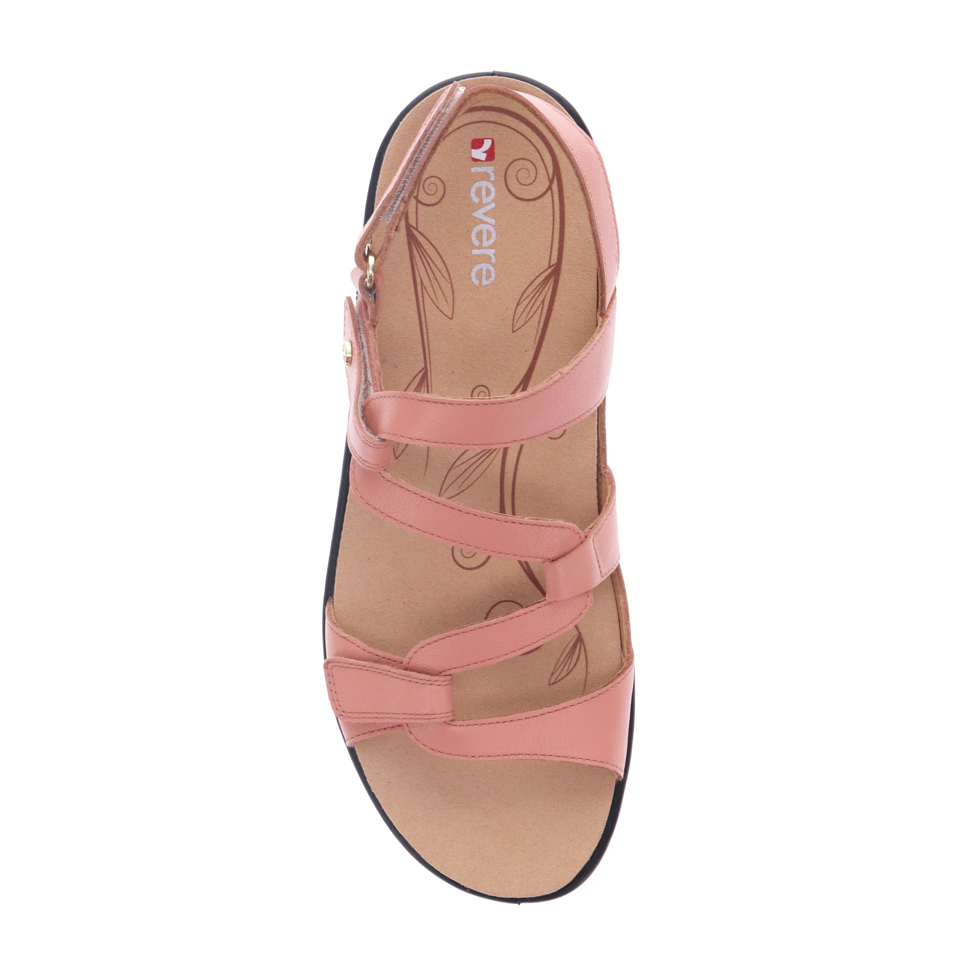 Revere Emerald 3 Strap Leather Sandals New Arrivals - Women's - Peachy - Overhead
