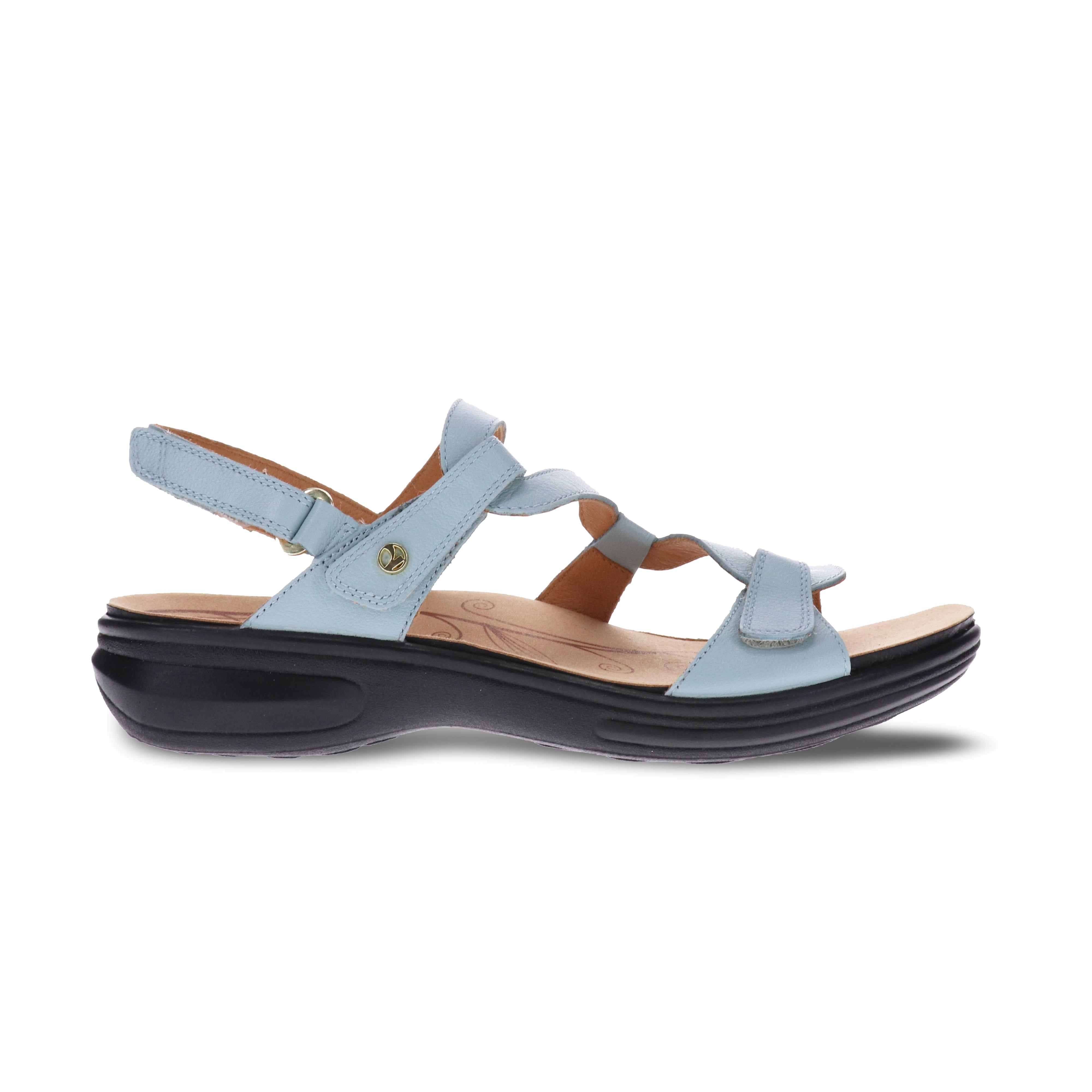 Revere Emerald 3 Strap Leather Sandals New Arrivals - Women's - Seafoam - Side