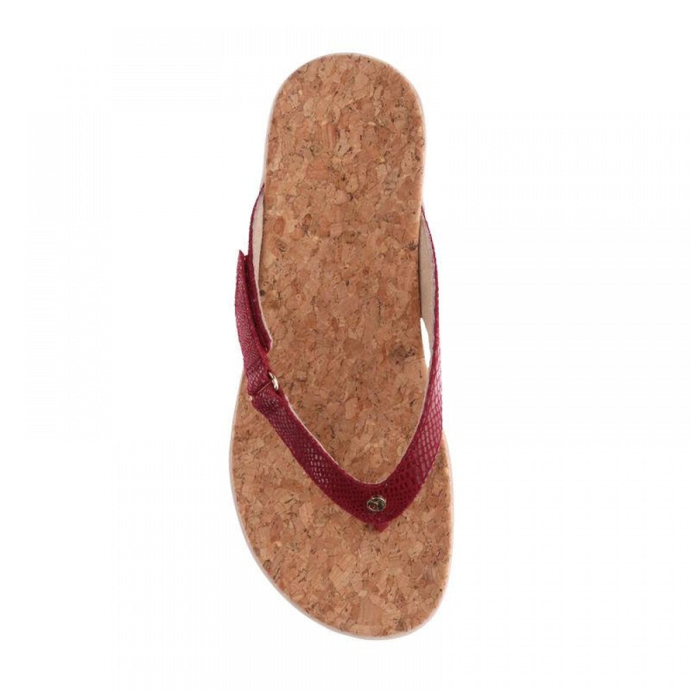 Revere Napoli Flip Flop - Women's - Cherry Lizard - Overhead