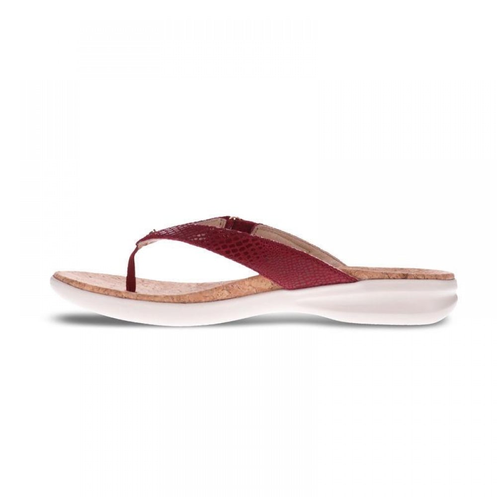 Revere Napoli Flip Flop - Women's - Cherry Lizard - Side 2