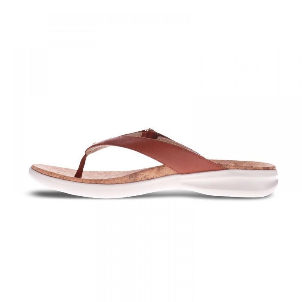 Revere Napoli Flip Flop - Women's - Cognac - Side 2