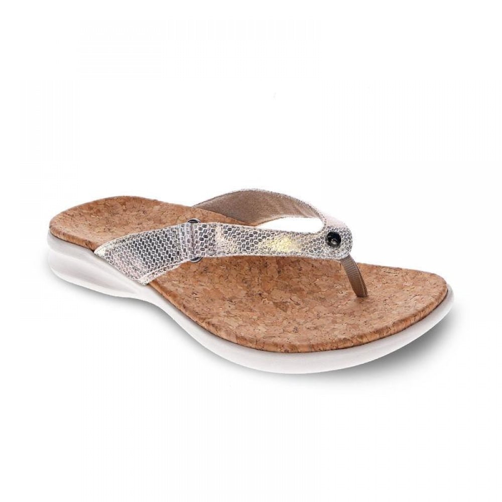 Revere Napoli Flip Flop - Women's - Metallic Interest - Angle