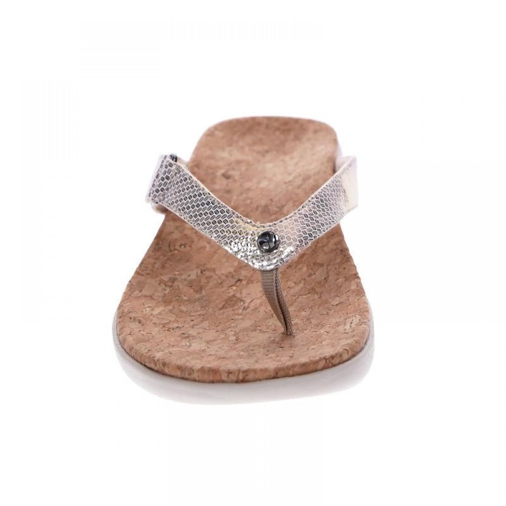 Revere Napoli Flip Flop - Women's - Metallic Interest - Front
